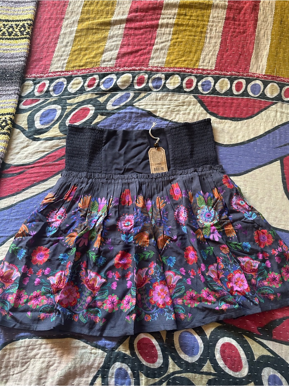 NATURAL LIFE  Mini Skirt with Multicolor Floral Print